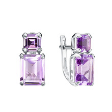 Серьги из серебра с аметистами
