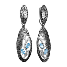 Серьги из серебра с топазами