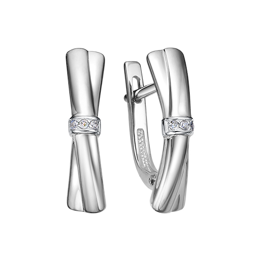 Серьги из белого золота с бриллиантами