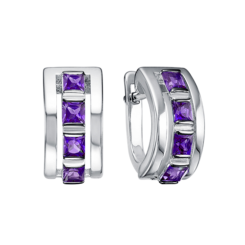 Серьги из серебра с аметистами
