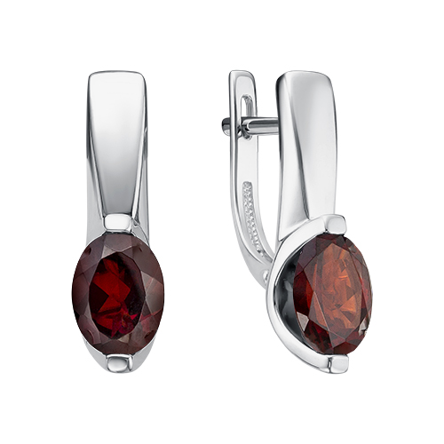 Серьги из серебра с гранатами