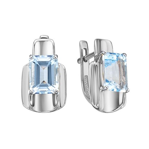 Серьги из белого золота с топазами sky