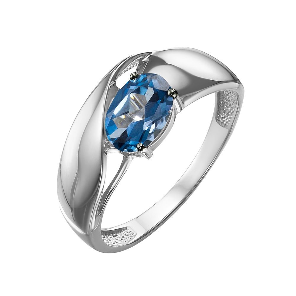Кольцо из белого золота с топазом london