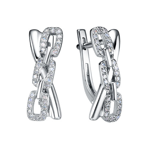 Серьги из серебра с бриллиантами