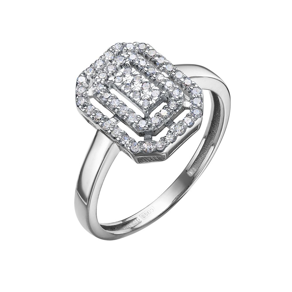 Кольцо из белого золота с бриллиантами