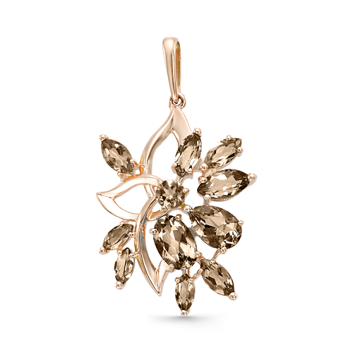 Подвеска из серебра с раухтопазами