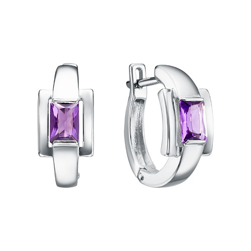 Серьги из серебра с аметистами
