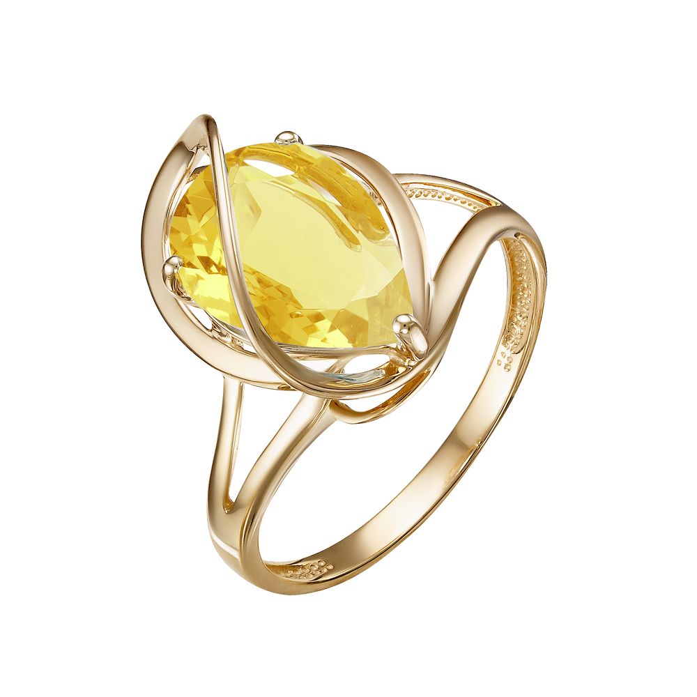Кольцо из красного золота с цитрином