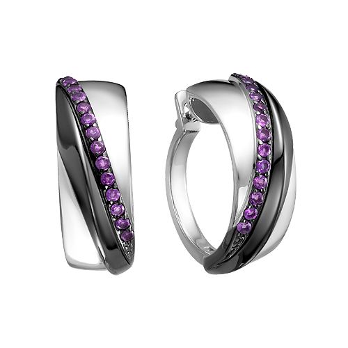 Серьги из серебра с аметистами