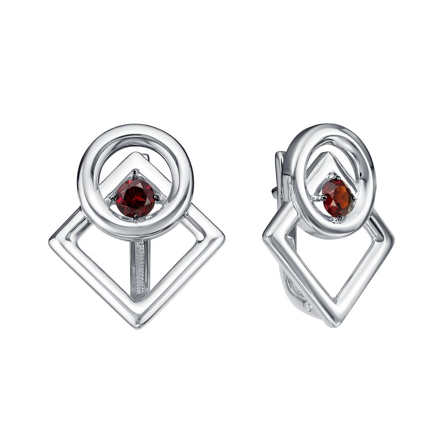 Серьги из серебра с гранатами