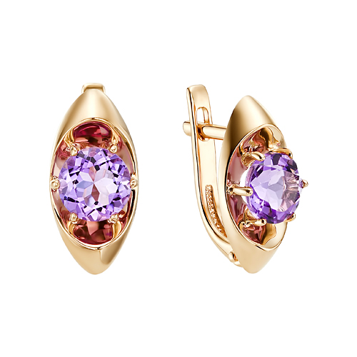 Серьги из серебра с аметистами