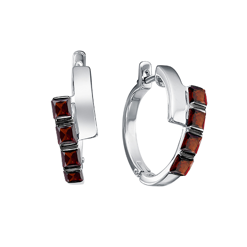Серьги из серебра с гранатами