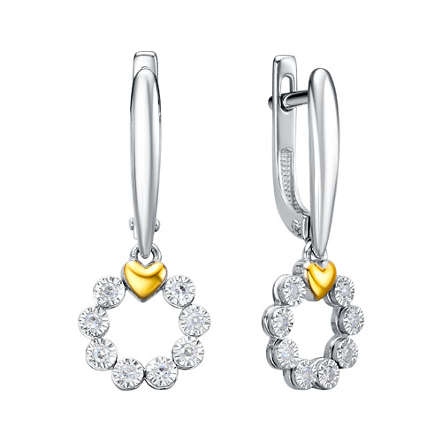 Серьги из серебра с бриллиантами