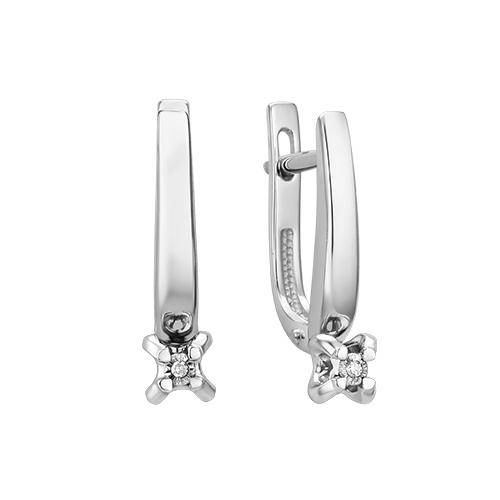 Серьги из серебра с бриллиантами