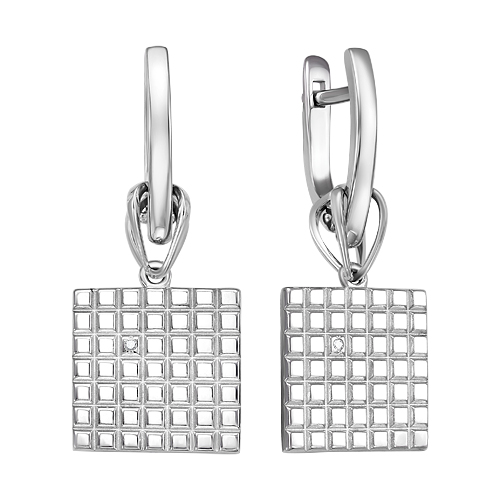 Серьги из серебра с бриллиантами
