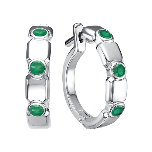 Серьги из серебра с агатами
