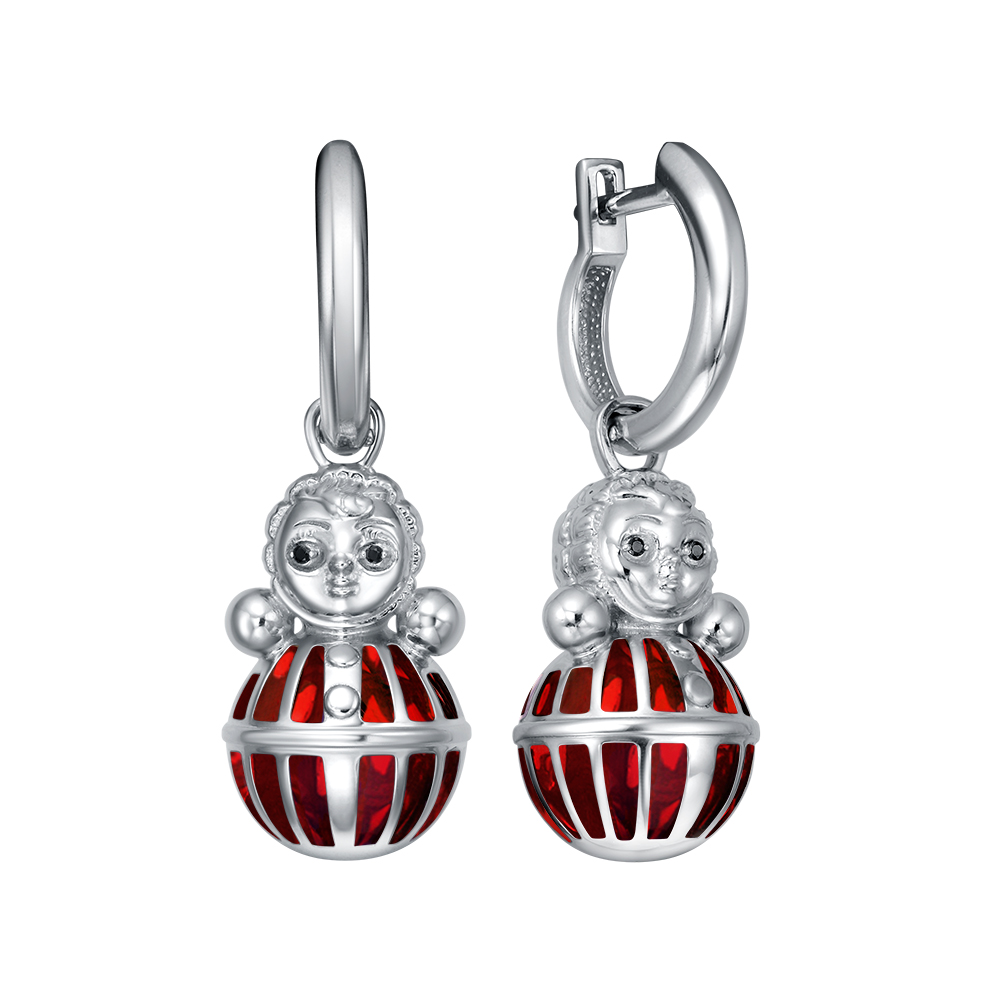 Серьги из серебра с бриллиантами