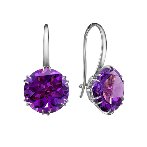 Серьги из серебра с аметистами