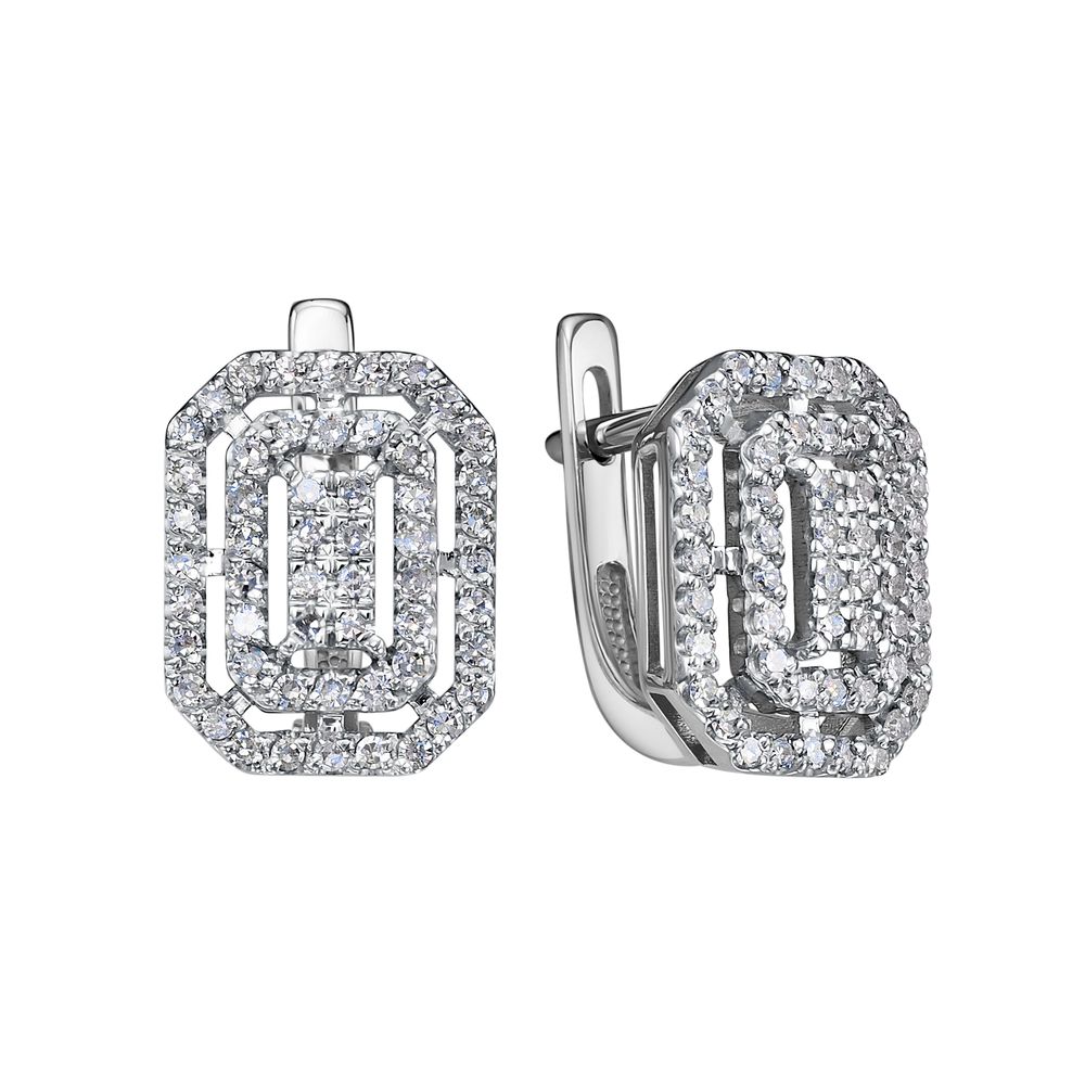 Серьги из белого золота с бриллиантами